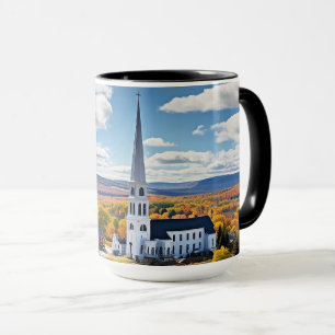 Taza Paisaje de Nueva Inglaterra en otoño
