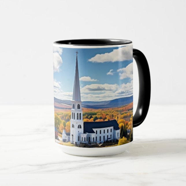 Taza Paisaje de Nueva Inglaterra en otoño (Anverso derecho)