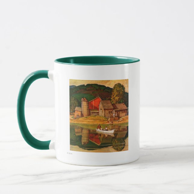 Taza Paisaje del estanque de granja por Mead Schaeffer (Izquierda)
