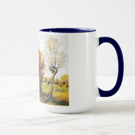 Taza Paisaje del otoño con cuatro árboles