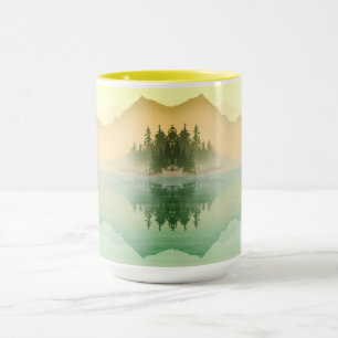 Taza Paisaje forestal de montañas cítricas