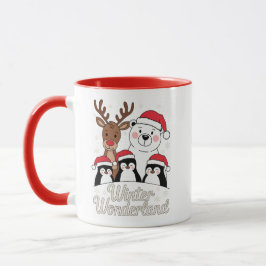Taza Paisaje Invernal Mágico – Animales Navideños Adora