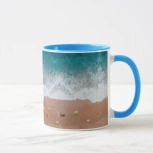 TAZA PAISAJE MARINO CONCHAS PLAYA VACACIONES DE VERANO 