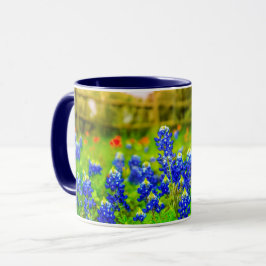 Taza Paisaje moderno de la valla campestre Bluebonnets 