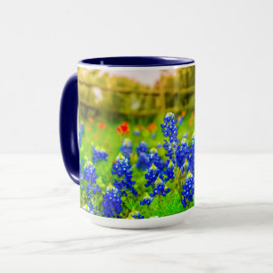 Taza Paisaje moderno de la valla campestre Bluebonnets 