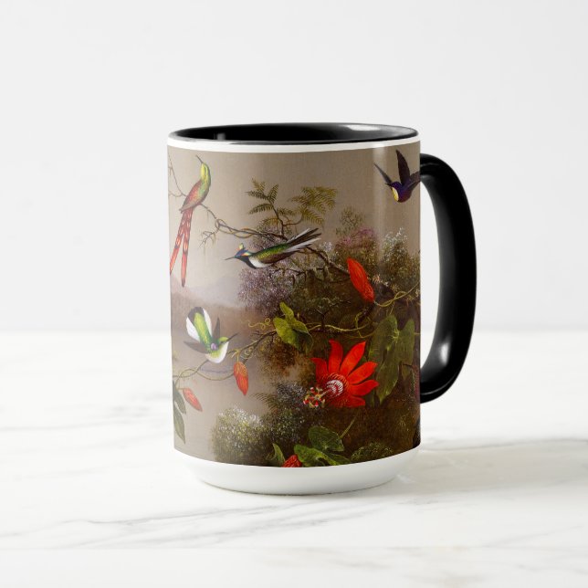 Taza Paisaje tropical con 10 Hummingbirds Heade (Anverso derecho)