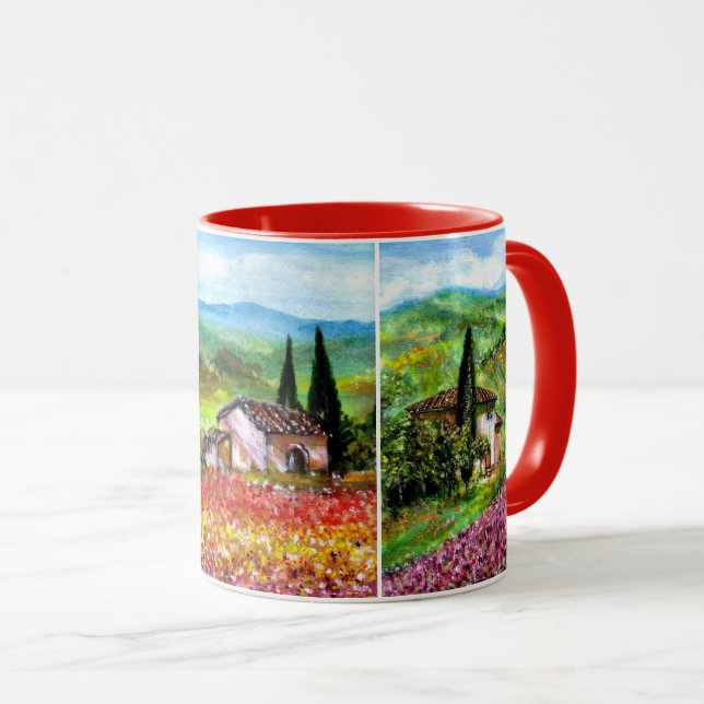 TAZA PAISAJES DE TOSCANA, ALMOHADOS DE POBRE, CAMPOS DE (Anverso derecho)