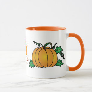 Taza Paisajes Naturales de Otoño Hojas de Calabaza Temp
