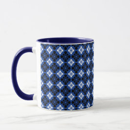 Taza Paisleys azul y blanco café Mug