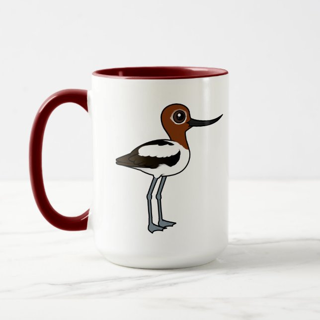 Taza Pájaro aguacate cute Personalizado de cuello rojo  (Izquierda)