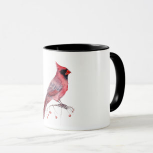 Taza Pájaro cardinal rojo