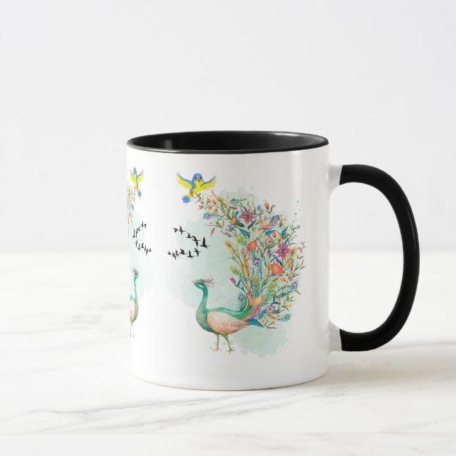 Taza pájaro de color fresco (Derecha)