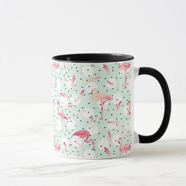 Taza Pájaro del flamenco con las plumas (Derecha)