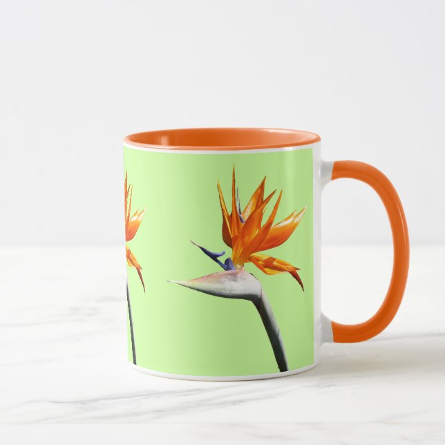 Taza Pájaro del Naranja del paraíso Flor tropical (Derecha)