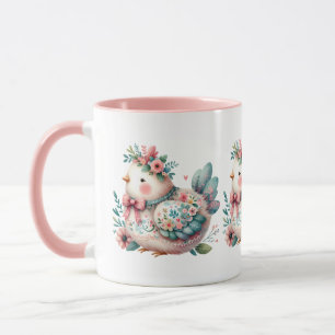 Taza Pájaro folclórico con encanto Pastel Boho