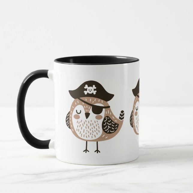 Taza Pájaro pirata con Gorra y parche ocular (Izquierda)