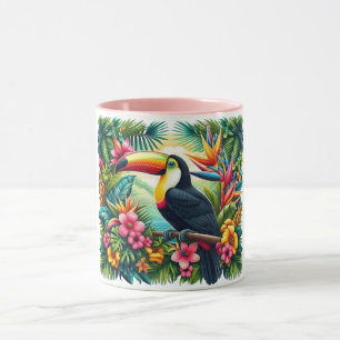 Taza Pájaro Tucán tropical/de la selva Brasil