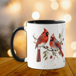 Taza Pájaros cardenales de las Berries Rojas