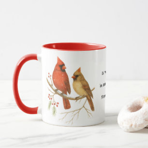 Taza Pájaros Cardenales de Navidad Fauna Festiva