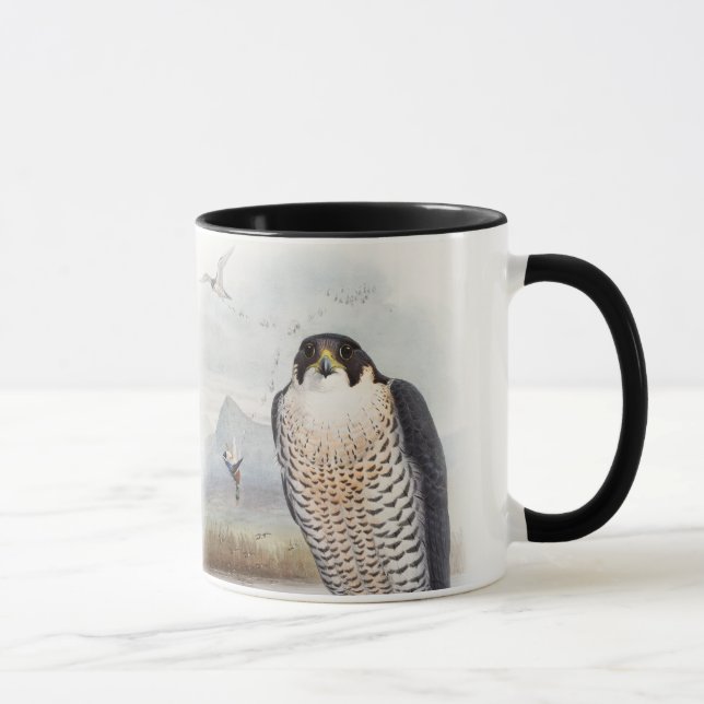 Taza Pájaros de Juan Gould del halcón de peregrino de (Derecha)