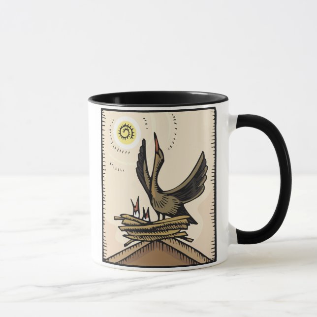 Taza Pájaros de la madre y de bebé (Derecha)
