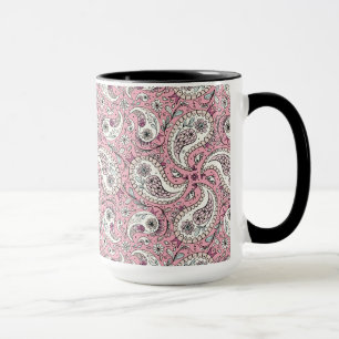 Taza Pájaros de paisley de rosa bebé