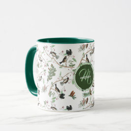 Taza Pájaros de pollo Berries y Pinecones Monogramados