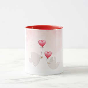 Taza pájaros encantadores con mucho apetito