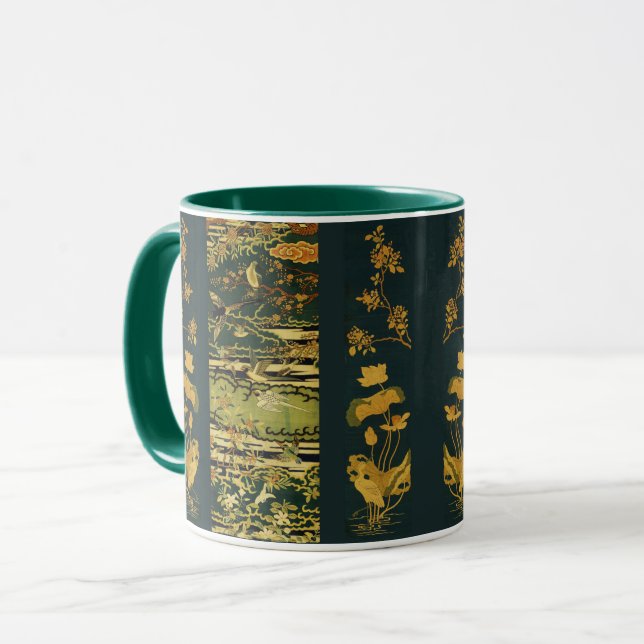 Taza Pájaros, Ramas de Árbol Fénix, Flores Lotus (Anverso izquierdo)