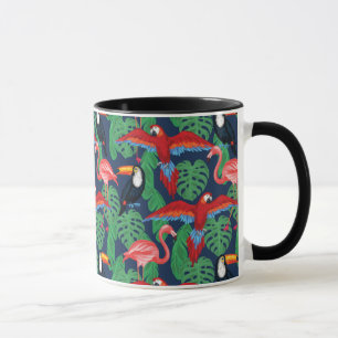 Taza Pájaros tropicales en colores brillantes