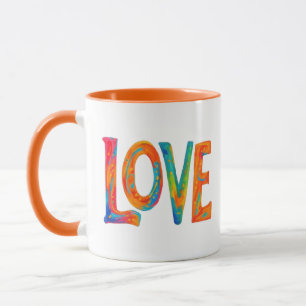 Taza Palabra de amor colorida