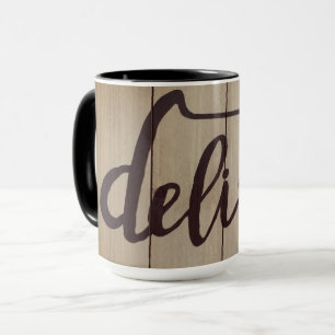 Taza Palabra gráfica Art DELISH Rustic Brown
