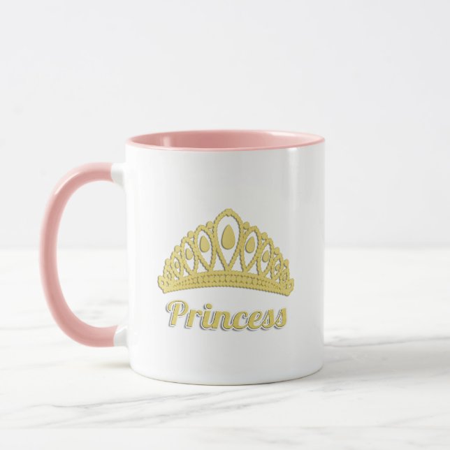 Taza Palabra Princesa de arte Golden Crown Gorgeous Mug (Izquierda)