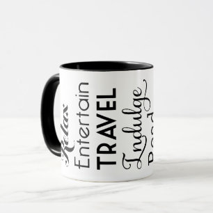 Taza Palabras de inspiración para la jubilación en negr