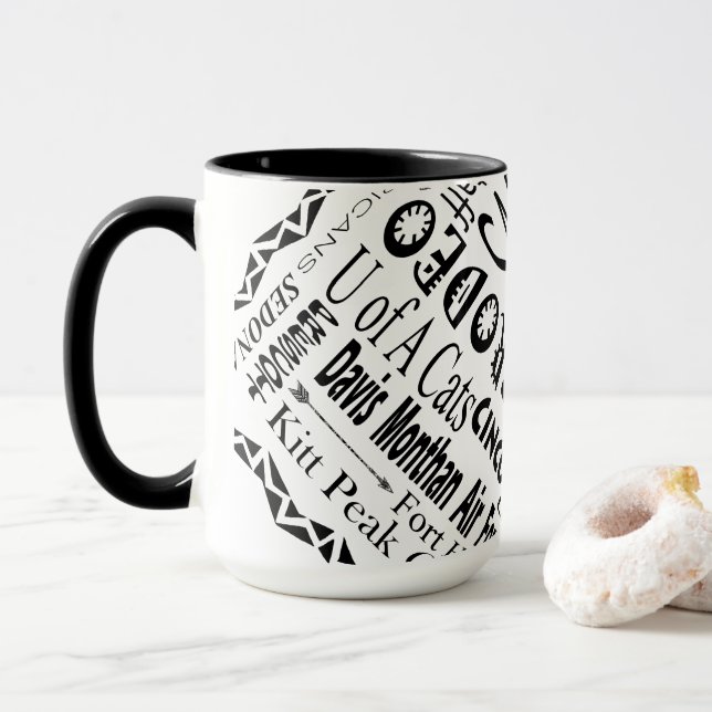Taza Palabras de moda de Arizona (Con donut)
