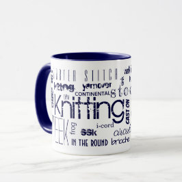 Taza Palabras de tipografía de punto términos azul