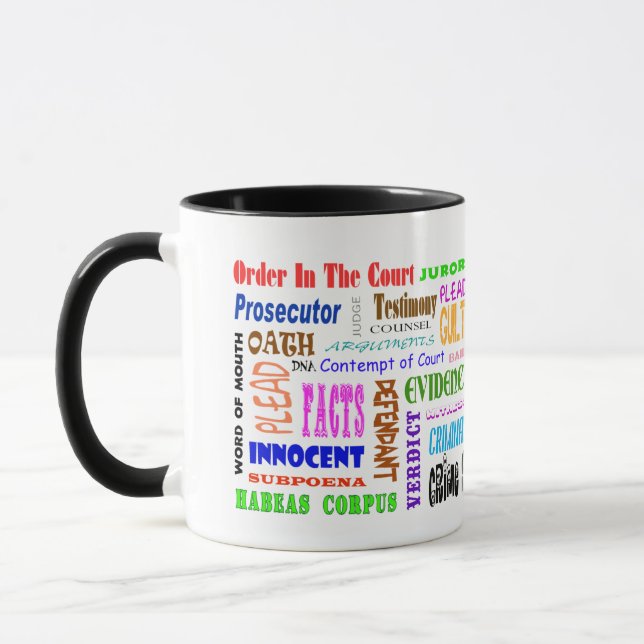 Taza Palabras legales latinas y términos legales Mug (Izquierda)