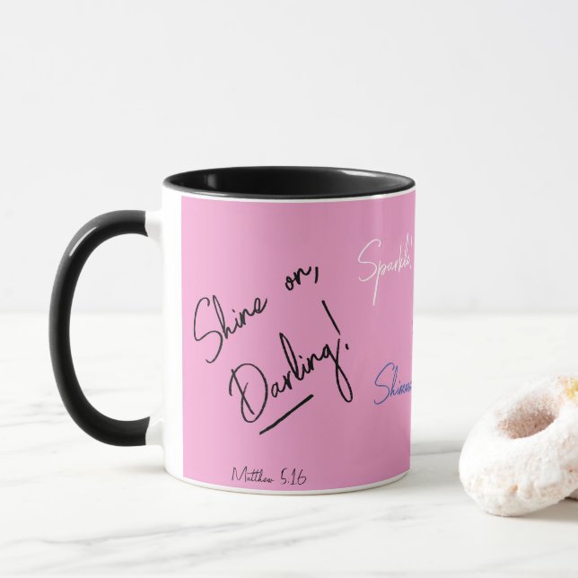 Taza Palabras manuscritas de inspiración Mug (Con donut)
