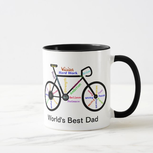 Taza Palabras Motivantes Bicicleta, Mejor Papá en Ciclo (Derecha)