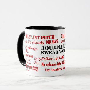 Taza Palabras soeces de periodista Molestias divertidas