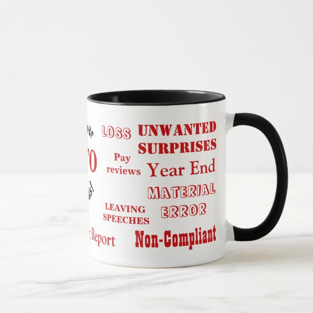 Taza Palabras sudorosas de CFO peeves, Mascota inquieta (Derecha)