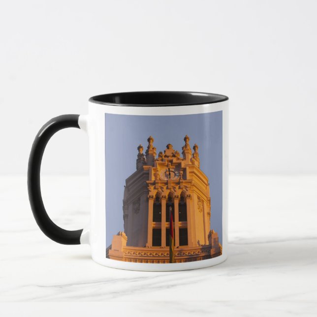 Taza Palacio de Comunaciones, detalles de torre, puesta (Izquierda)