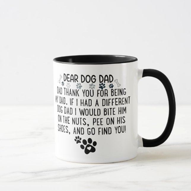 Taza Palancas de perro divertidas- querido padre del pe (Derecha)
