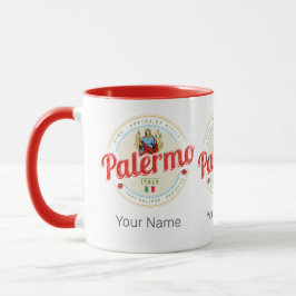 Taza Palermo Capital De Sicilia Italia Vintage Souvenir