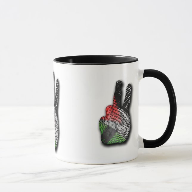 TAZA PALESTINA DEL SIGNO DE LA PAZ DE LA BANDERA (Derecha)