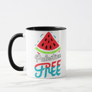Taza Palestina Libre de sandías en rebanadas pacíficas 