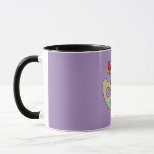 Taza Paleta de Artista con Pincel