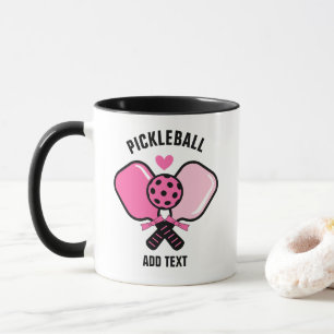 Taza Paleta de Pickleball Rosa con Lazo