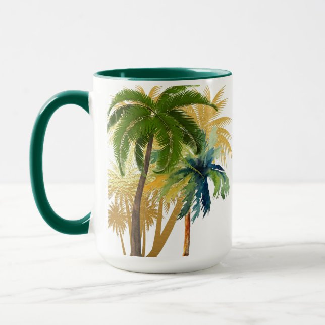 Taza Palm Tree Beach Wedding Favor (Izquierda)