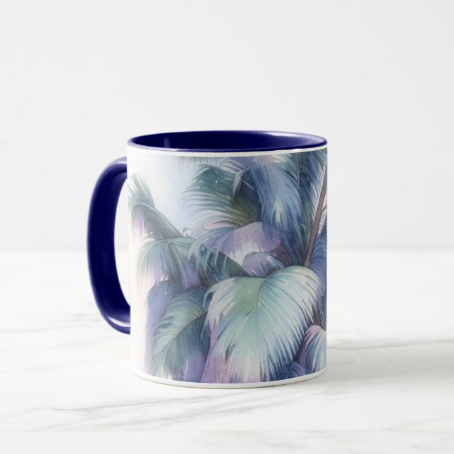 Taza Palm Tree Leaves Close Up Art Mug Cup (Anverso izquierdo)